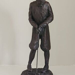 Sculpture Golf Lodge Putting Golf Collins Chocolate Brown Resin Hand Cast